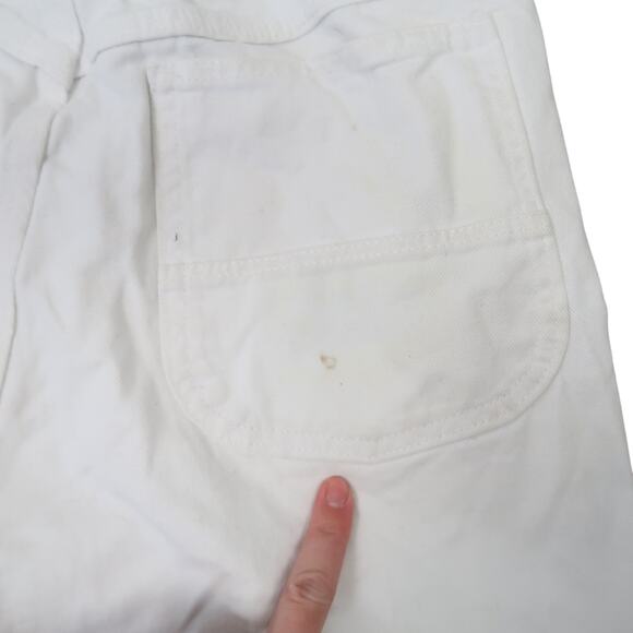 Vintage 90s Lee Cream Khaki Denim High Rise Jean Shorts 32" - Picture 4 of 5